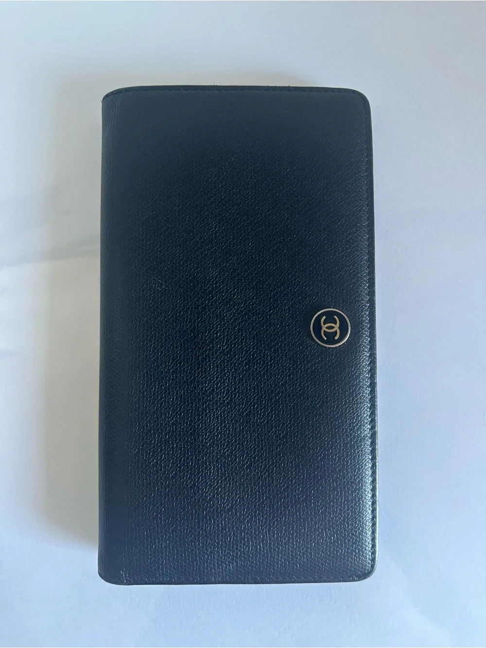 CHANEL Vintage 9-Series Black Caviar Leather CC Long Bifold Wallet